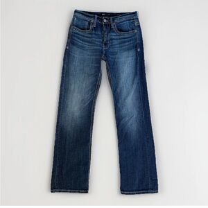 BKE Jeans Jake Straight Leg Mens 29 x 32 Dark Wash Denim Blue Distressed